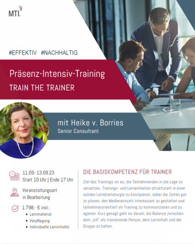 Präsenz-Intensiv-Training TRAIN THE TRAINER - Die Basiskompetenz für Trainer