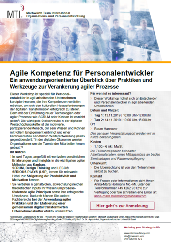 Workshop Agile Kompetenz für Personalentwickler